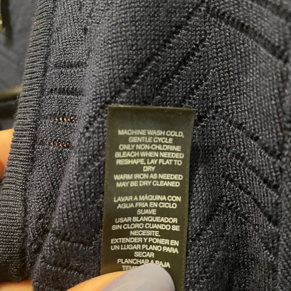 White House Black Market Lace Up Ribbed Tunic Sweater Scallop Hem Size Small - Picture 8 of 8